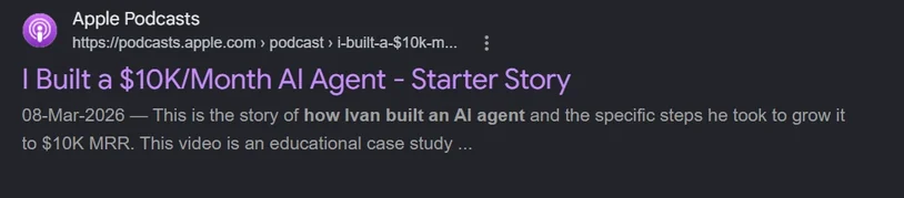 Podcast episode: I built a $10K/month AI agent
