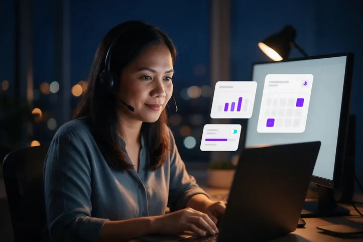 Virtual Assistants at work with an AI web worker