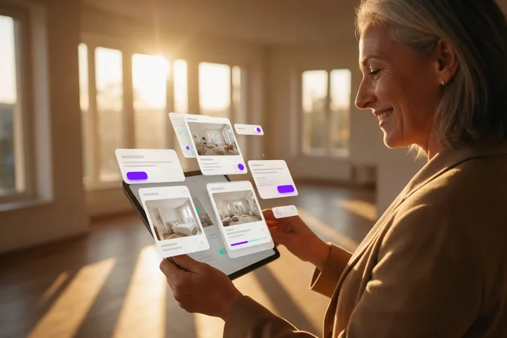 Real Estate Agents at work with an AI web worker